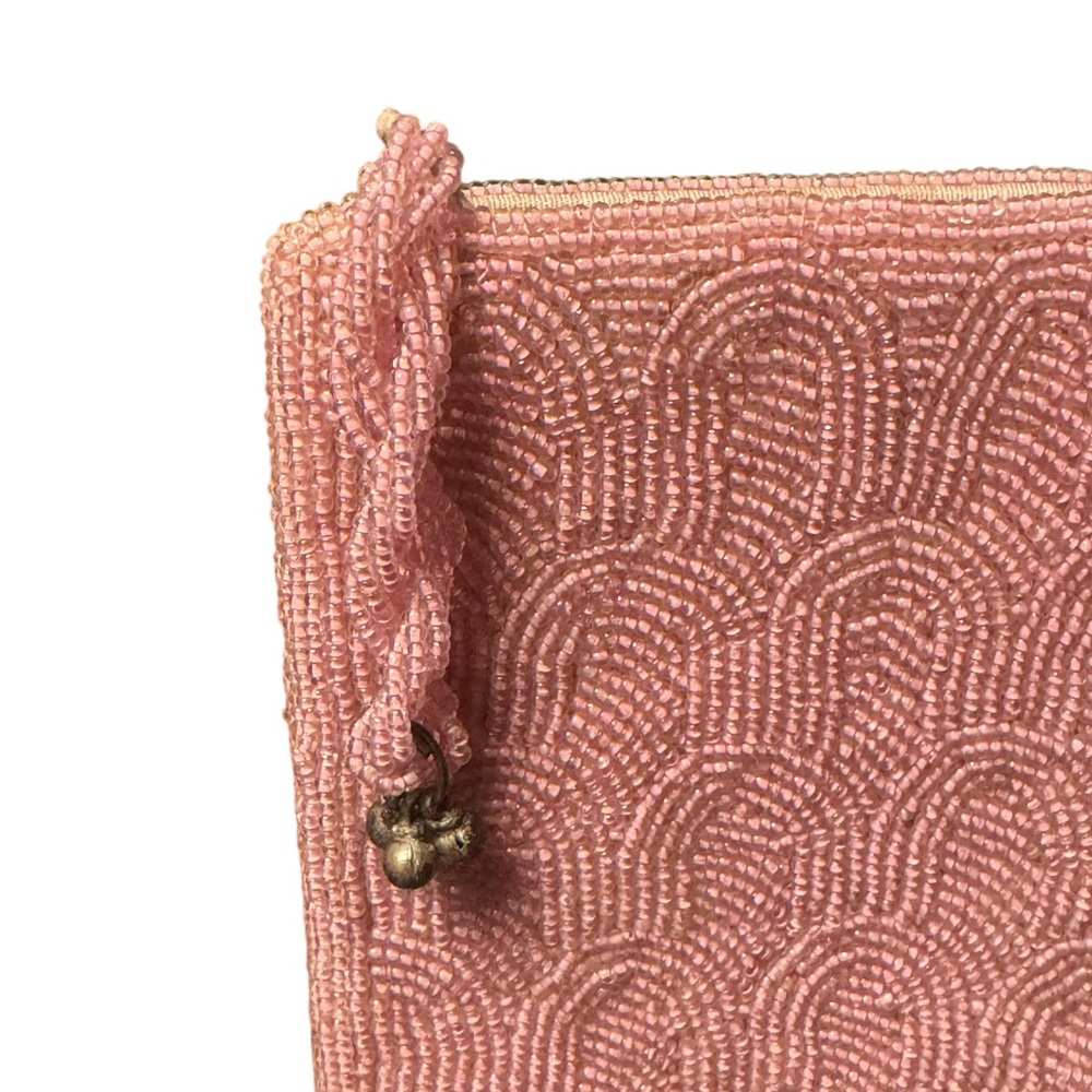 Elegant Pink Seed Beaded Clutch - Picture 6 of 10